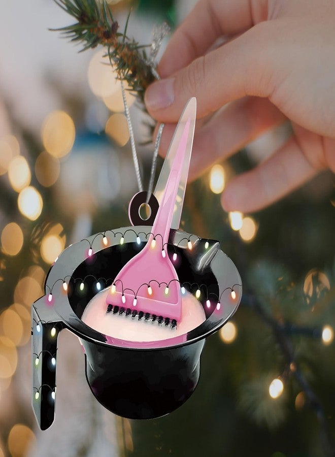 Colingmill Hair Stylist Christmas Ornaments 2025, Hair Salon Hairdresser Gifts 2025 for Women, Acrylic Hairdresser Christmas Ornament for Home Female Barber Xmas Ornament Gifts - Image 1